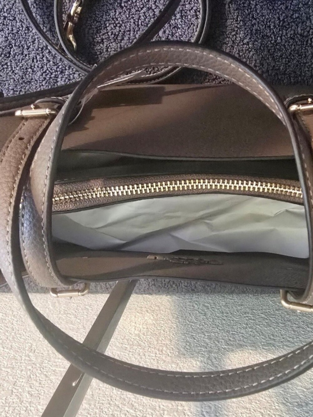 NWT COACH CV966 "Dark Stone" Mollie 25 Crossbody Tote Bag - Picture 9 of 9